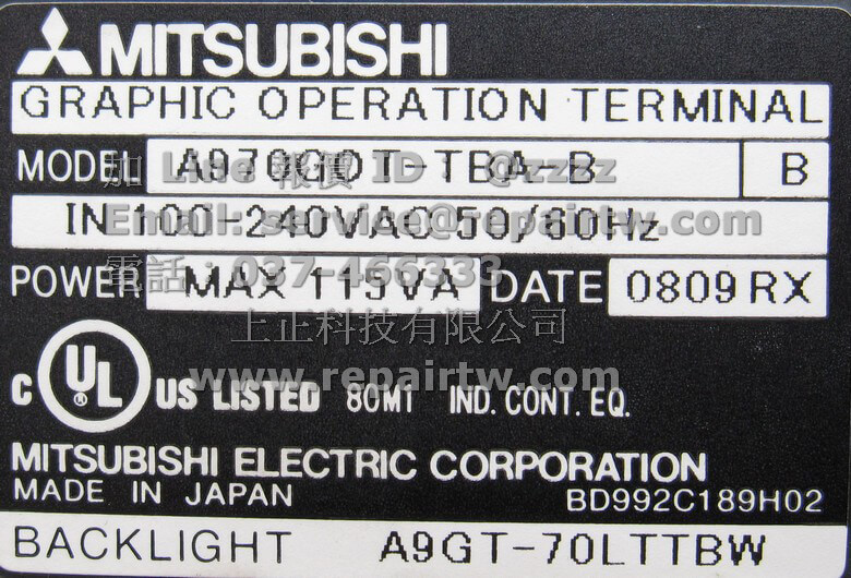 A970GOT-TBA-B】人機介面新品全新三菱人機介面Mitsubishi TOUCH SCREEN