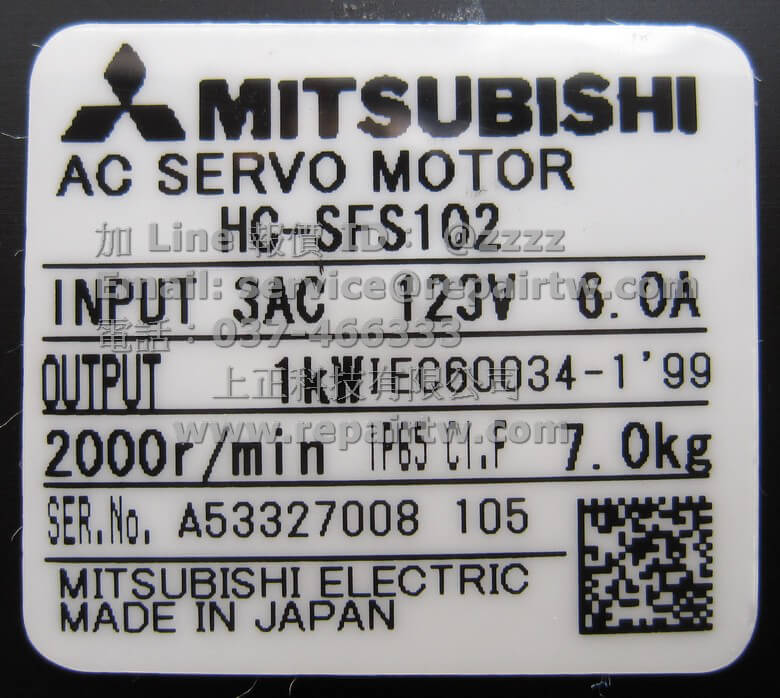HC-SFS102】伺服馬達新品全新三菱伺服馬達Mitsubishi AC Servo Motor HCSFS102 露天市集|  全台最大的網路購物市集